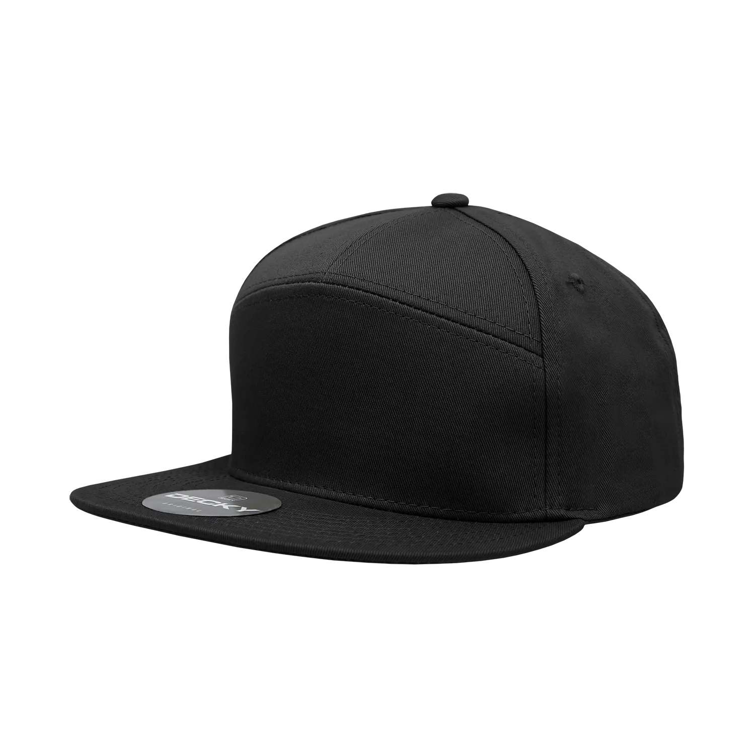 Decky 1098 7 Panel Flat Bill Hat, Snapback, 7 Panel High Profile Structured Cap - CASE Pricing