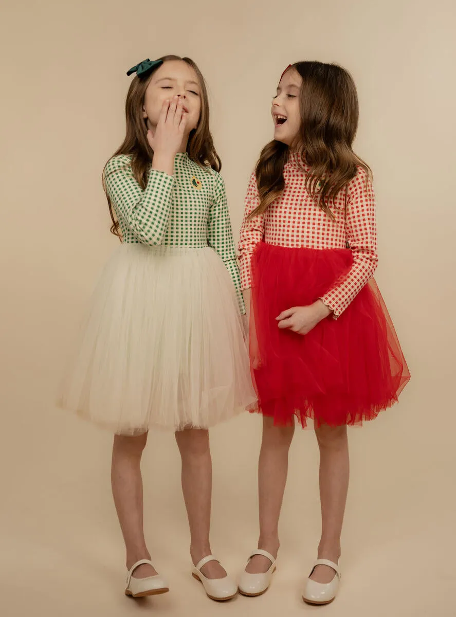 Girls dresses | Bell Tree Dress - Red | Petite Hailey