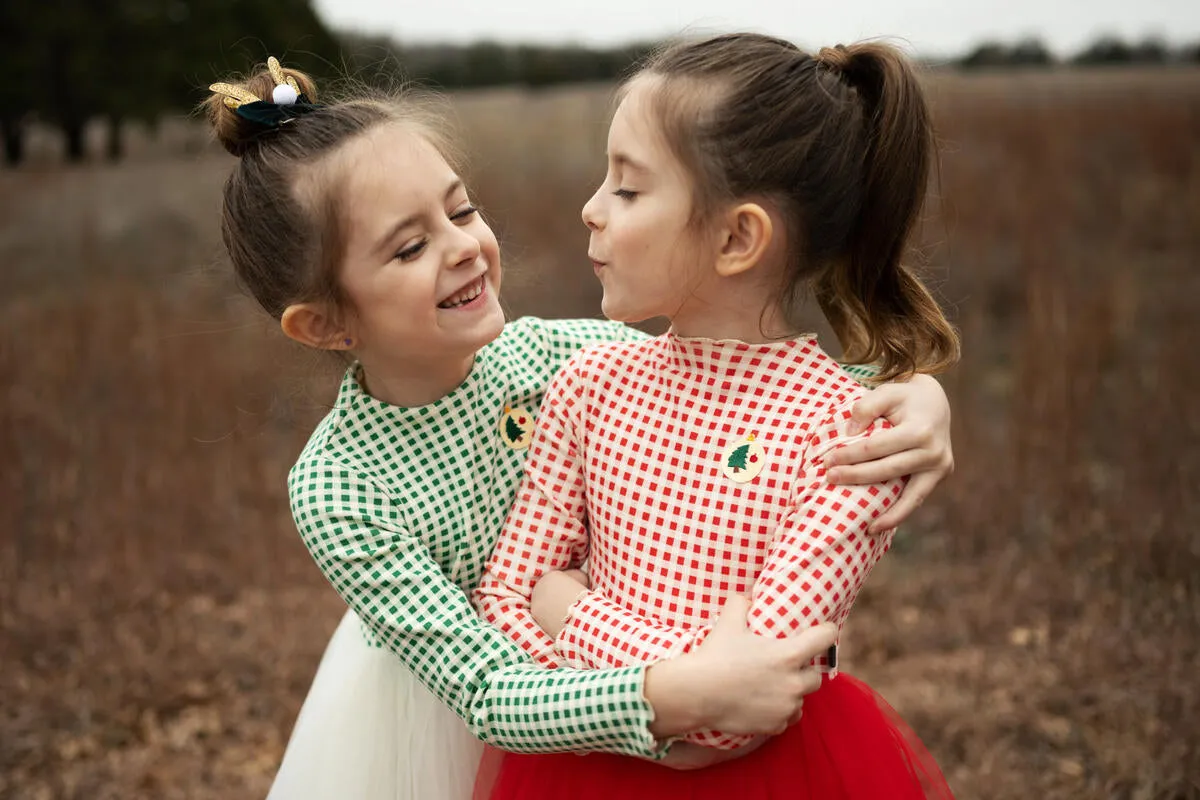 Girls dresses | Bell Tree Dress - Red | Petite Hailey