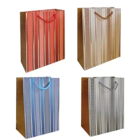 Glitter Stripes Gift Bag - 31cm x 40cm x 12cm