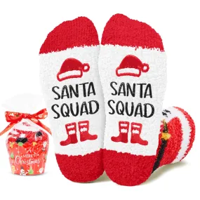 HAPPYPOP Christmas Gifts for Boys Girls - Secret Santa Socks Xmas Stocking Stuffers for Little Kids, Santa Gifts for 7-9 Years Kids White