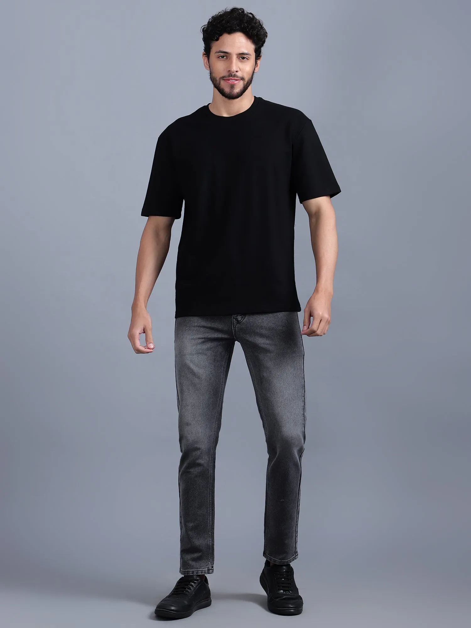 Heavyweight Oversized Solid T-Shirts Black