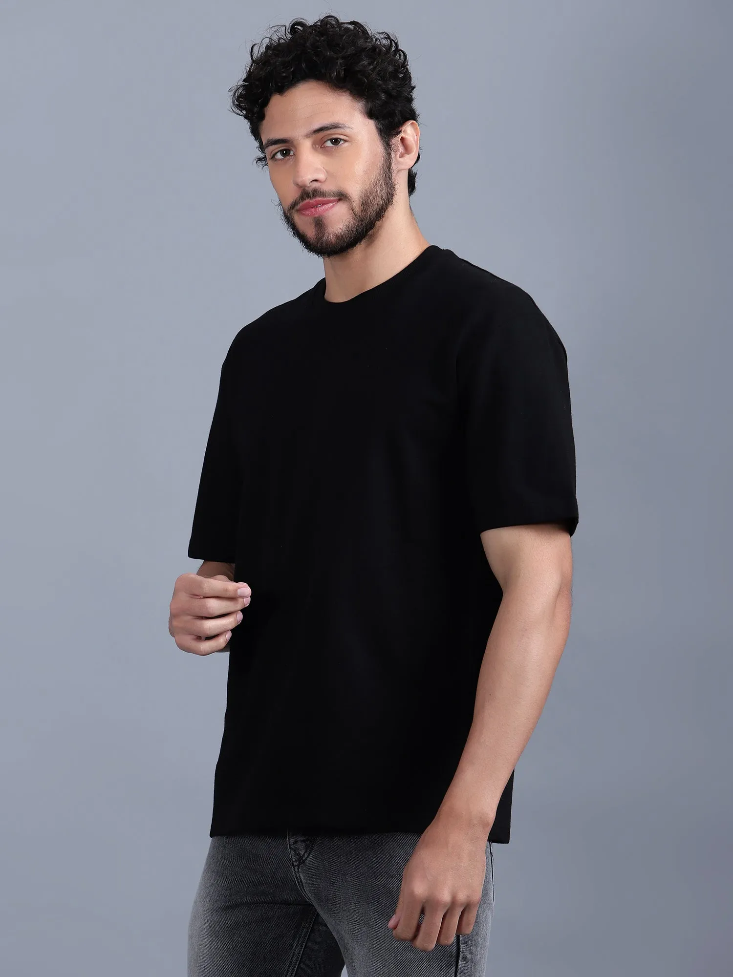 Heavyweight Oversized Solid T-Shirts Black