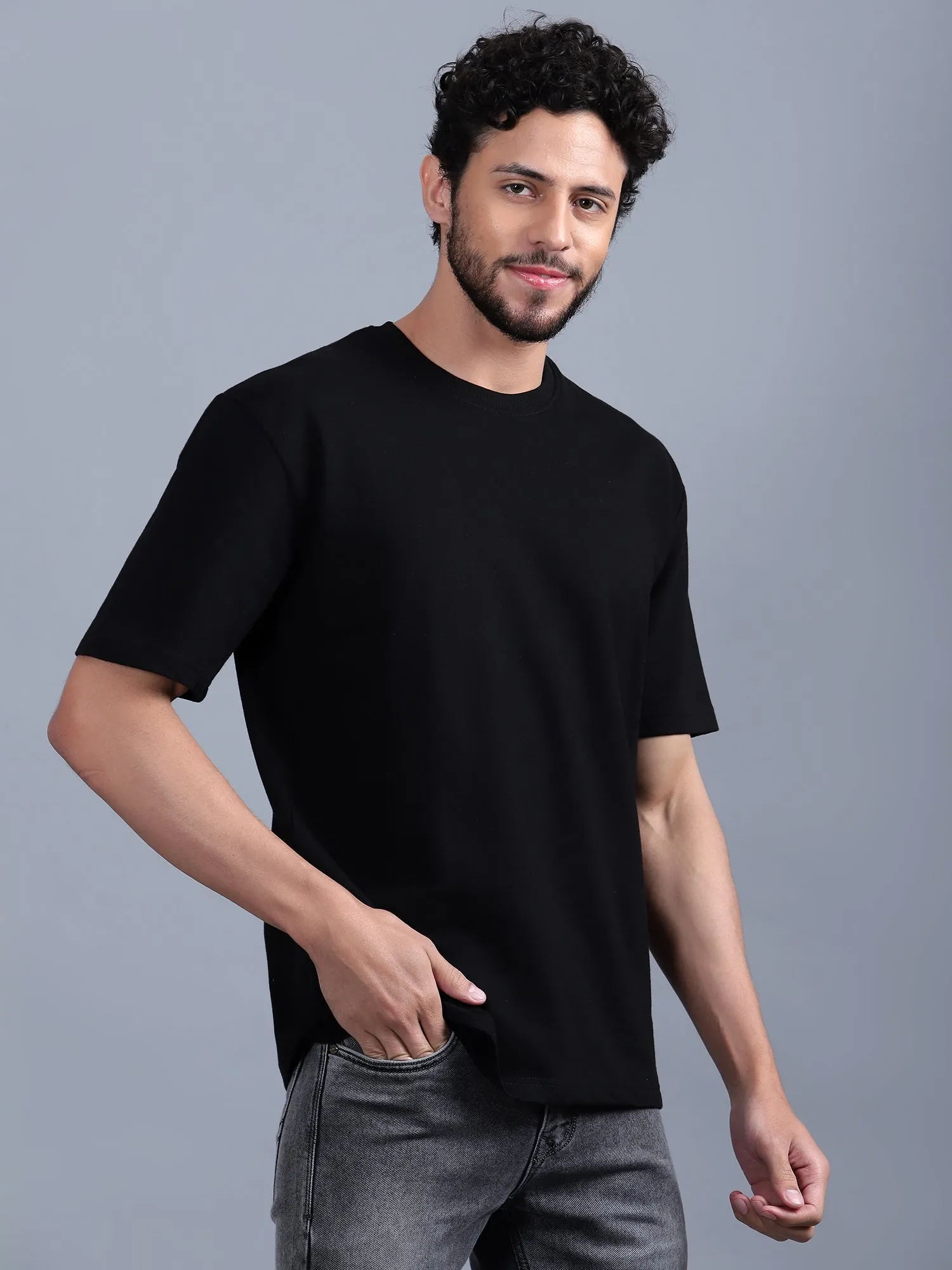 Heavyweight Oversized Solid T-Shirts Black