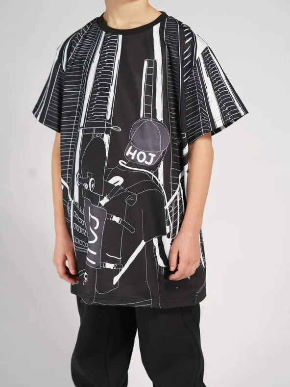 Hoj AW22 Oversized Boys Mono Print T-Shirt