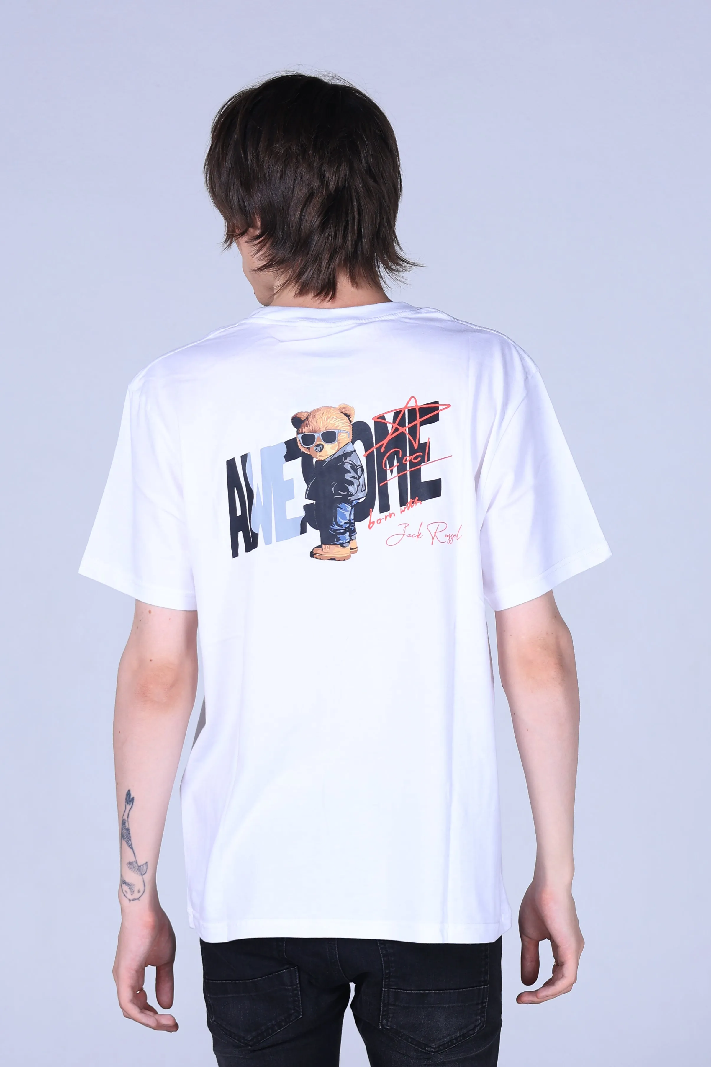 Jack Russel - Men T-Shirts - Klassik TJ-OZ15/WH Oversized Ted Awesome White