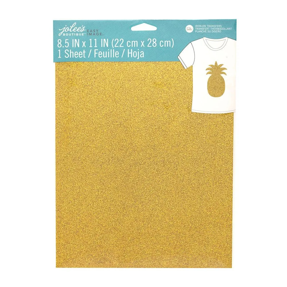 Jolee's Easy Image Iron-On Transfer Single Sheet 8.5"X11" - Gold Glitter*