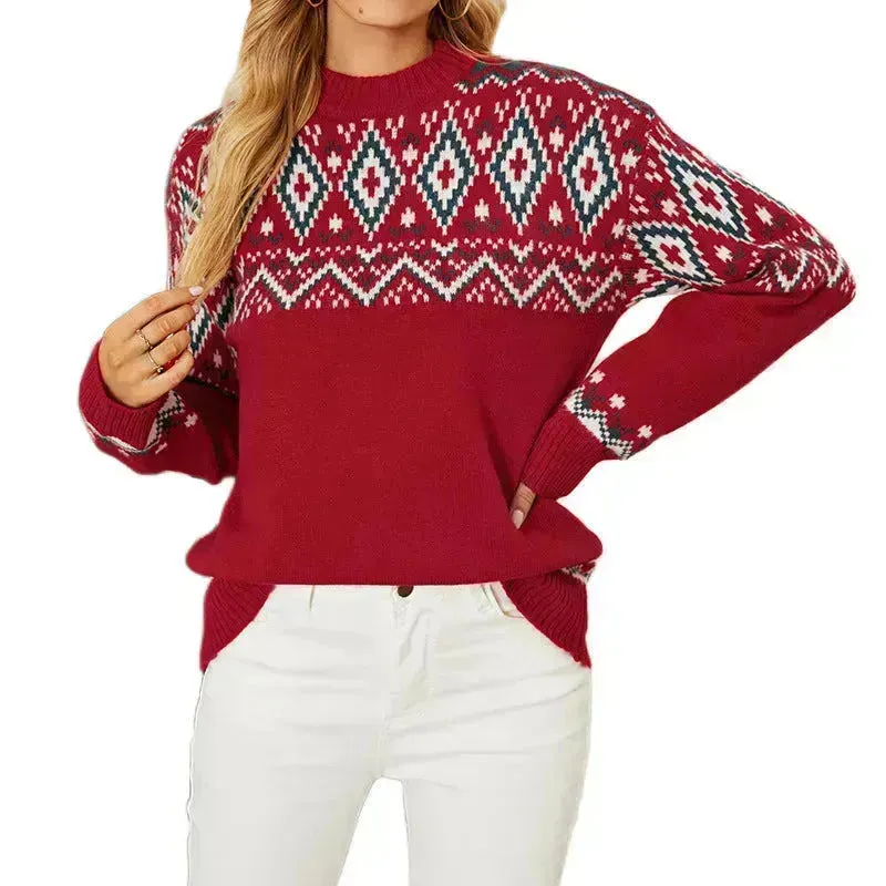 Loose Jacquard Christmas Sweater