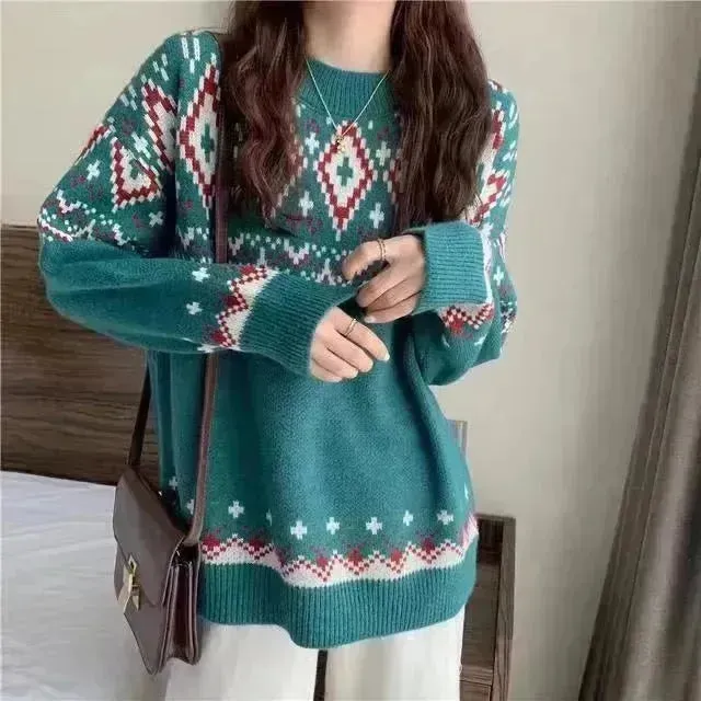 Loose Jacquard Christmas Sweater