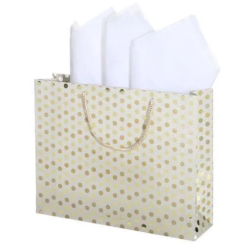 Medium Glitter Polka Dots Gift Wrap Bags in Assorted Colors, Set of 3