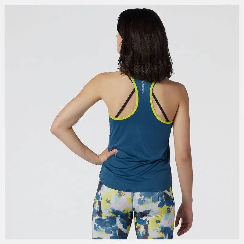 New Balance Printed Accelerate Tank- Lagoon