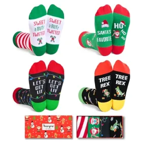 Novelty Christmas Gifts for Kids 4-7 Years, Stocking Stuffers, Xmas Gifts, Christmas Presents, Santa Socks, Holiday Socks for Boys Girls, Best Secret Santa Gifts, Funny Children Christmas Socks