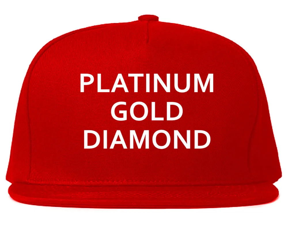 Platinum Gold Diamond Snapback Hat Cap