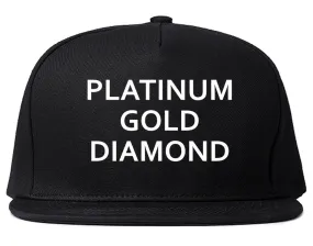 Platinum Gold Diamond Snapback Hat Cap