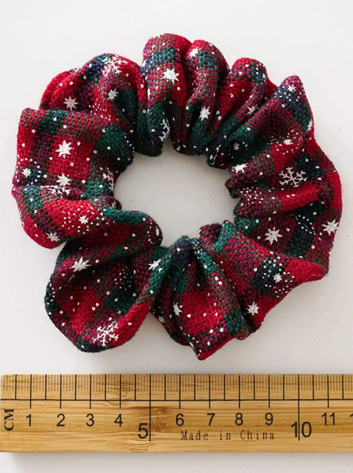 Playing Festive Checkered Hair Scrunchies