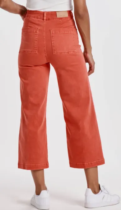 Radiant Red High Rise Crop Jeans