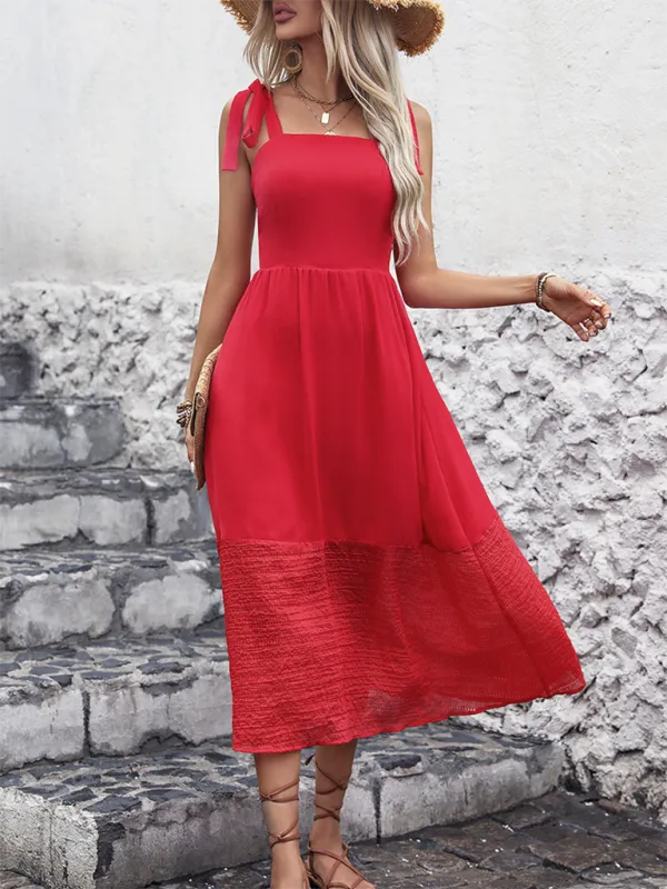 Red Midi Dress Perfect for Festive Gatherings