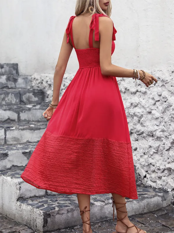 Red Midi Dress Perfect for Festive Gatherings