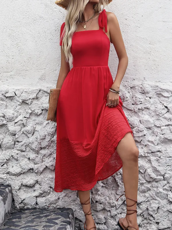 Red Midi Dress Perfect for Festive Gatherings