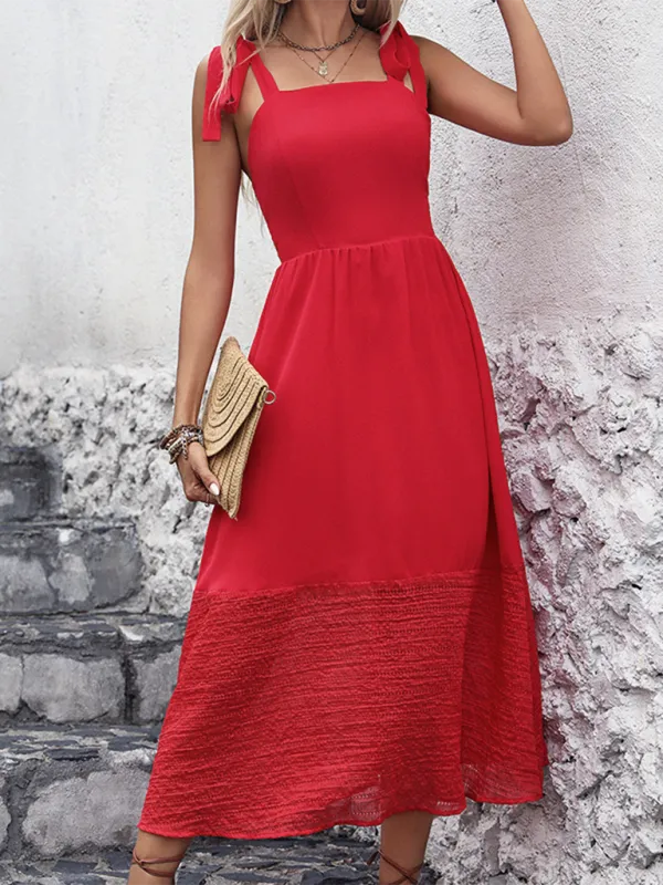 Red Midi Dress Perfect for Festive Gatherings