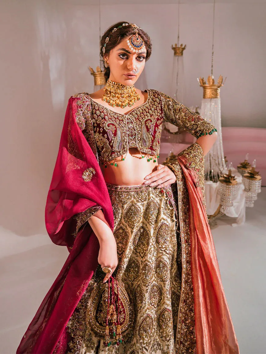 Red White Lehenga Choli