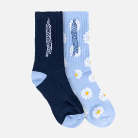 Santa Cruz Daisy Strip Youth Socks - Navy