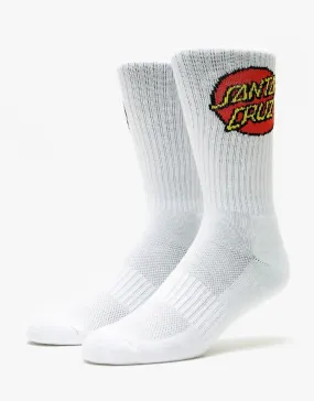 Santa Cruz Dot Socks - White