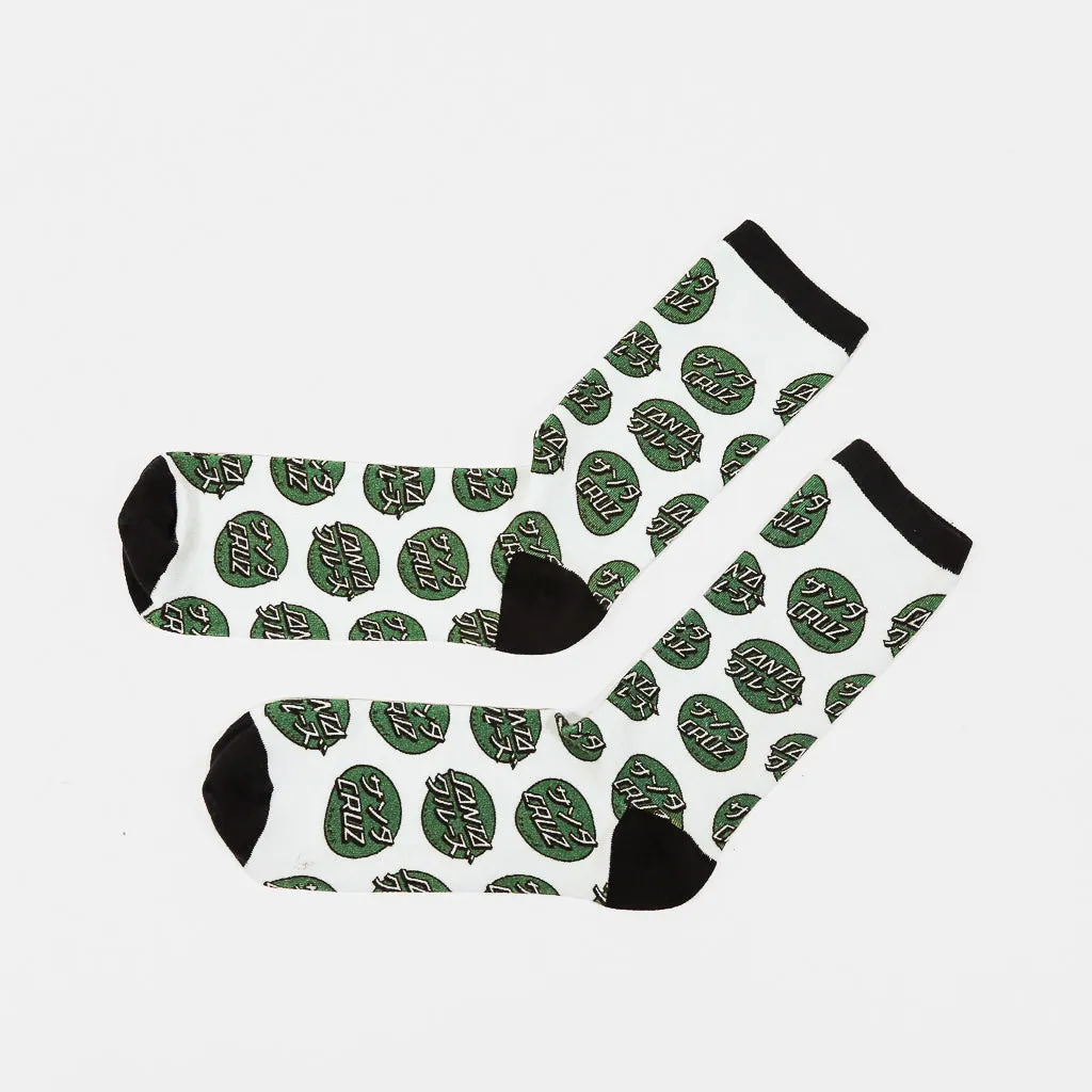 Santa Cruz - Mixed Up Dot Socks - White