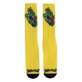 Santa Cruz OG Slasher Hand Crew Socks Yellow