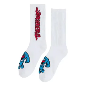 Santa Cruz Screaming 50 Crew Socks White