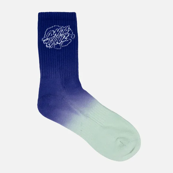 Santa Cruz Universal Oval Dot Crew Sock 2pk - Blue/Black Tie Dye