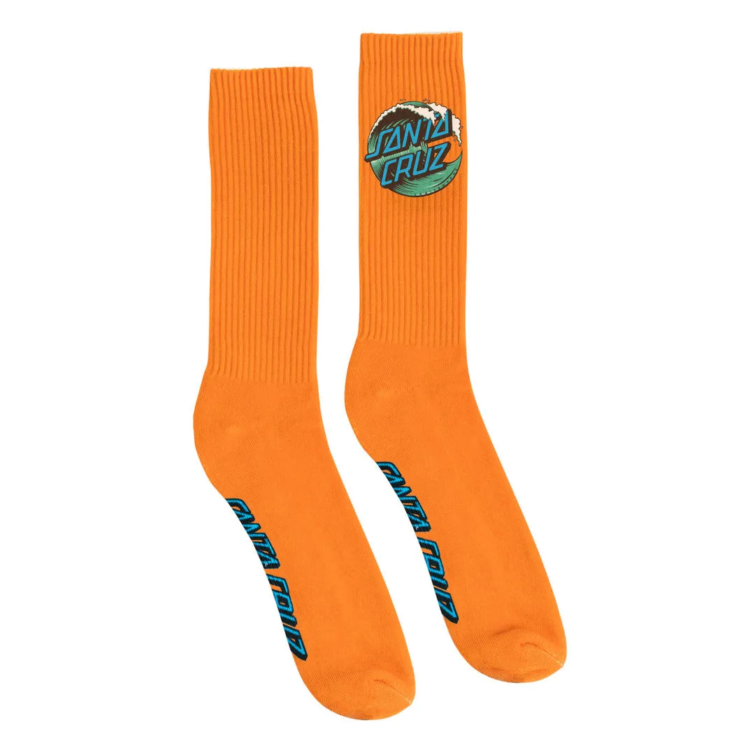 Santa Cruz Wave Dot Crew Socks Orange