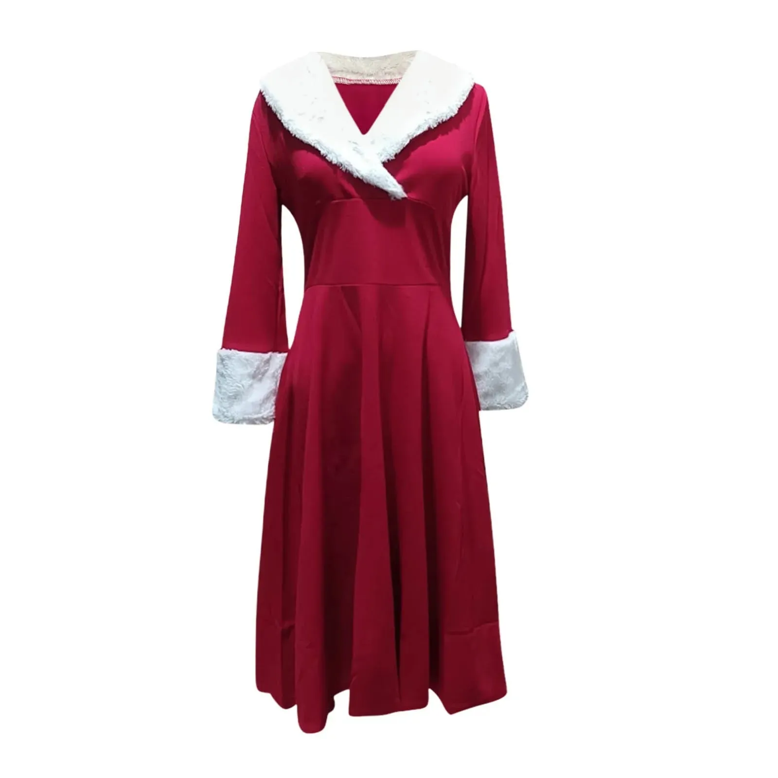 Santa-Inspired Holiday Dress Christmas Party Gown