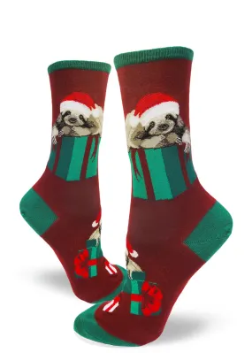 Santa Sloth Crew Socks