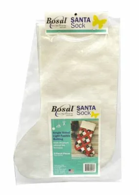 Santa Socks Single Sided Light Fusible Batting Pre-cut Shapes