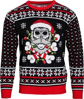 Skull Santa Claus Bones Lights Ugly Christmas Sweater