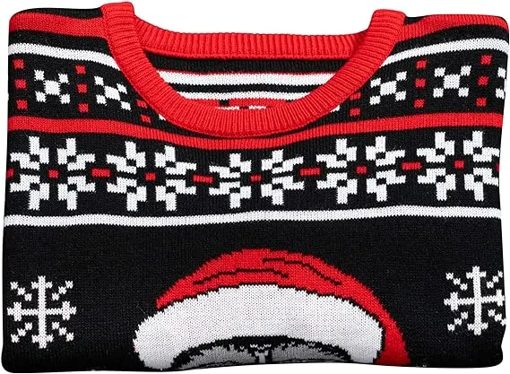 Skull Santa Claus Bones Lights Ugly Christmas Sweater