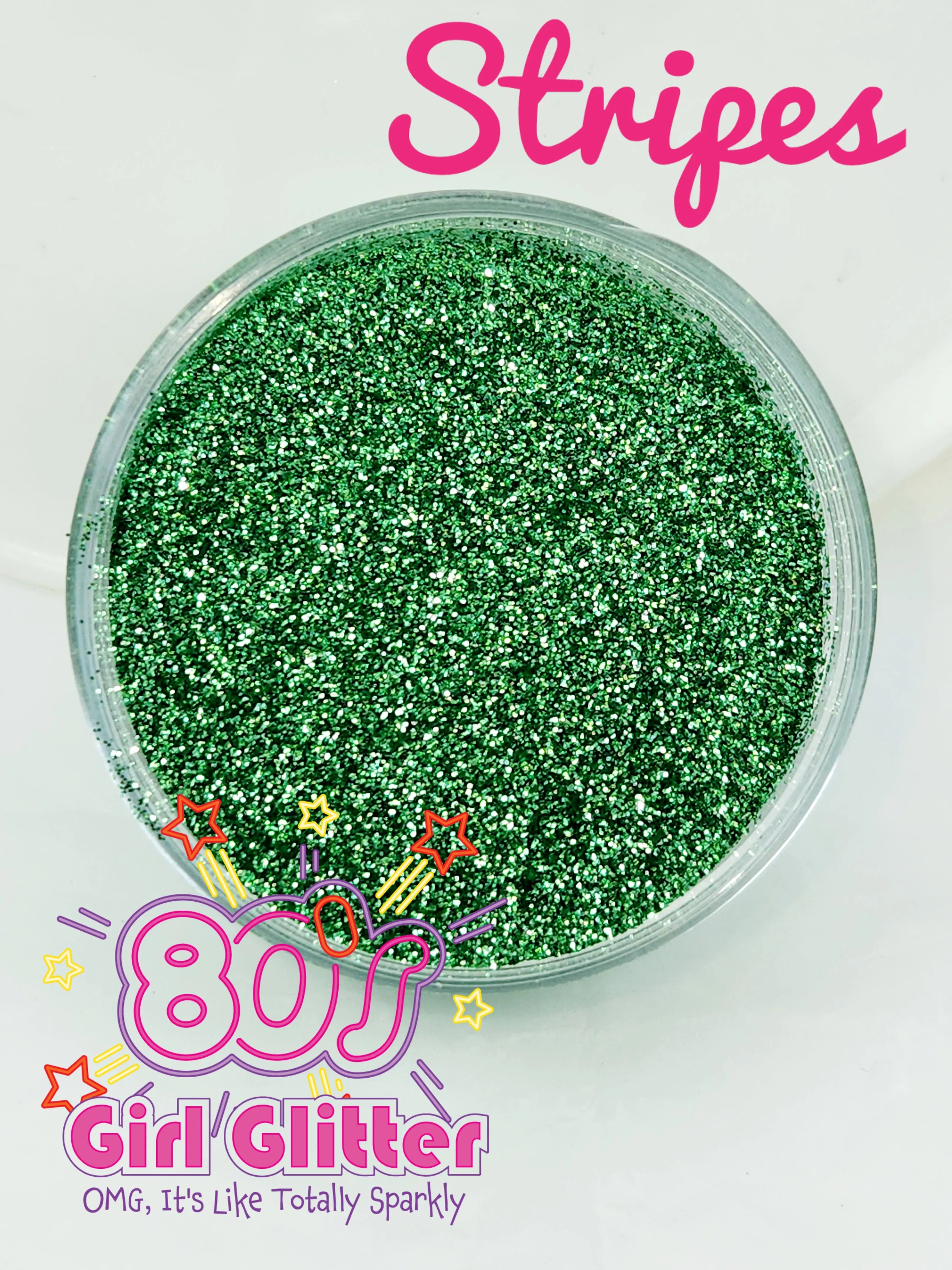 Stripes - Glitter - Green Glitter - Green Metallic Glitter