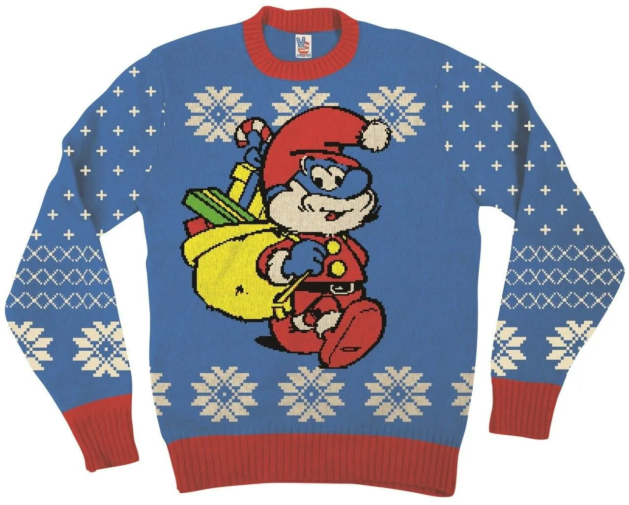 The Smurfs Papa Smurf As Santa Ugly Christmas Sweater