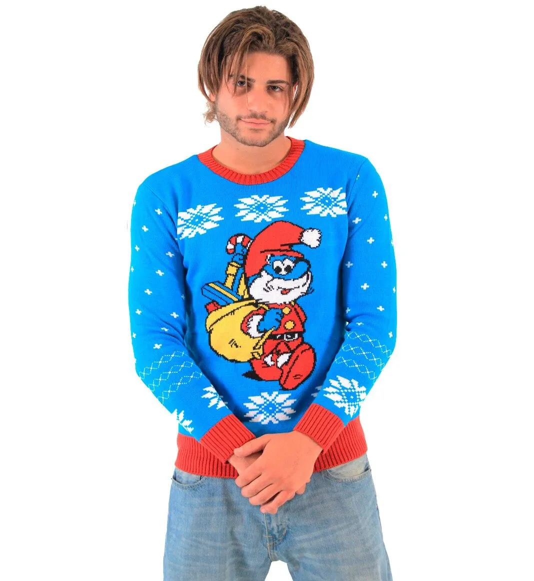 The Smurfs Papa Smurf As Santa Ugly Christmas Sweater