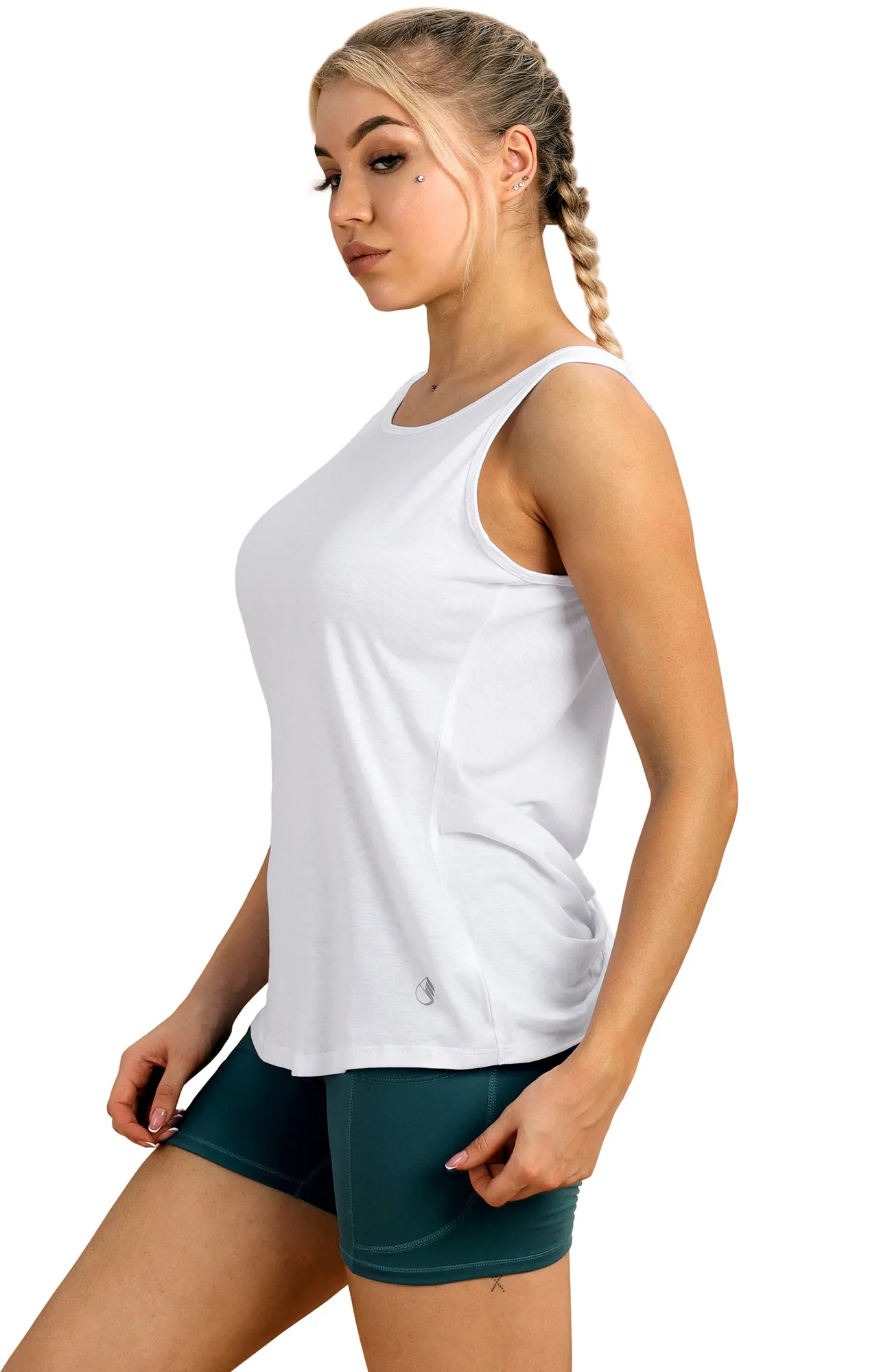 TK26 icyzone Workout Tank Tops for Women - Open Back Strappy Athletic Tanks, Yoga Tops, Gym Shirts