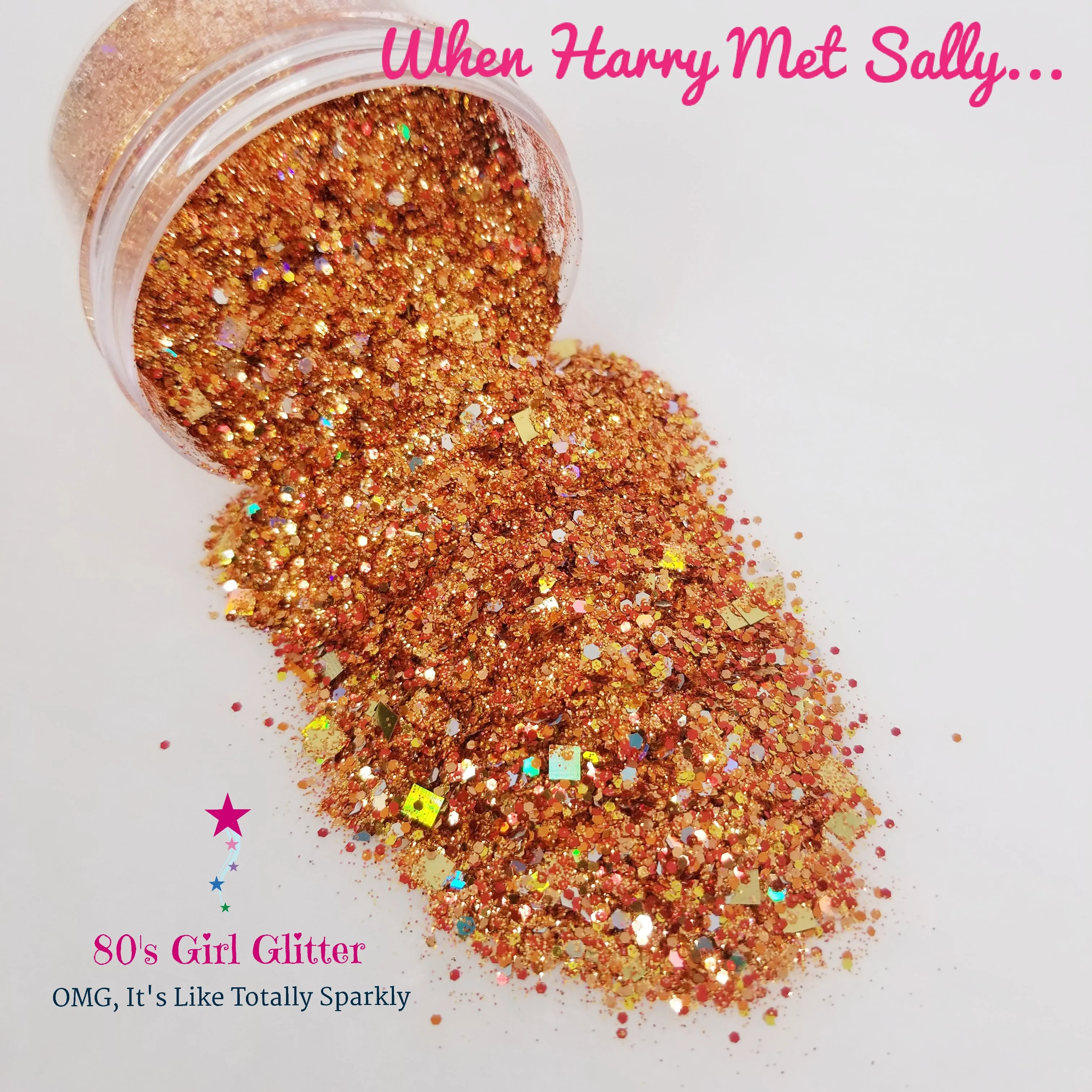 When Harry Met Sally - Glitter - Orange Glitter - Orange Chunky Holographic Glitter Mix