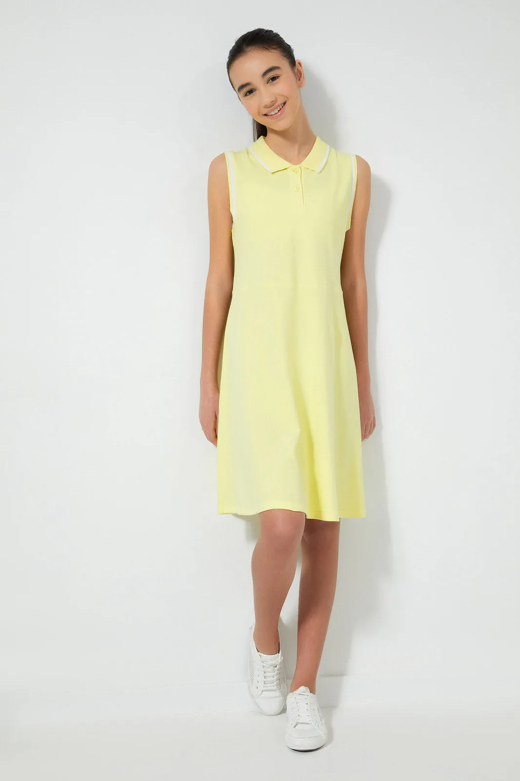 Yellow Polo Skater Dress